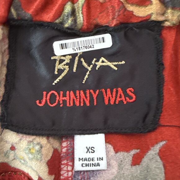 Biya Johnny Was Silk Floral Crop Pants Women's Size XS Pull On Pockets - Picture 10 of 16
